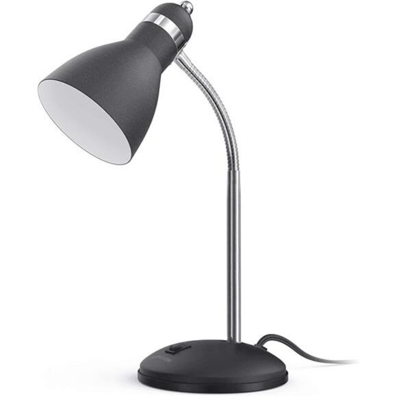 Black Metal Desk Lamp Adjustable Gooseneck Table Light for Office Bedroom Study - Picture 7 of 7
